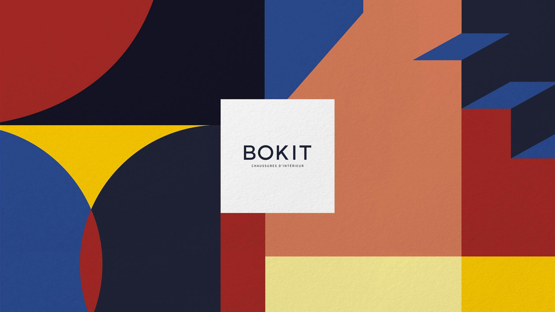 Une nouvelle identité visuelle géométrique et colorée pour la marque de chaussure d'intérieur Bokit